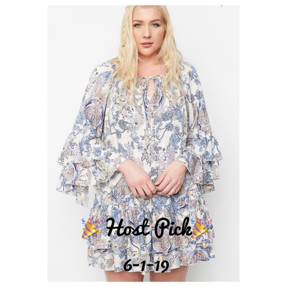 sewchicboutique Dresses & Skirts - PLUS Size Floral Boho Ruffle Minidress